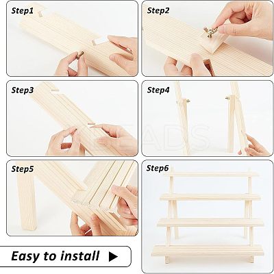 4- Tier Wood Display Stands ODIS-WH0027-028-1