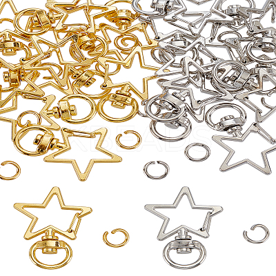 20 Sets 2 Colors Zinc Alloy Swivel Lobster Clasps FIND-LP0002-77-1
