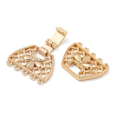 Brass Fold Over Clasps KK-N254-117G-01-1