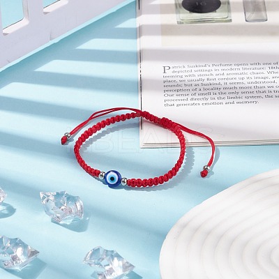 Resin Evil Eye Braided Bead Bracelet BJEW-JB08424-02-1