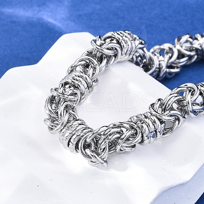 304 Stainless Steel Byzantine Chain Bracelets for Women Men BJEW-R018-14P-1