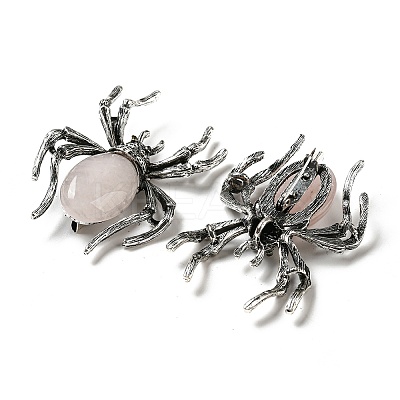 Dual-use Items Alloy Pave Jet Rhinestone Spider Brooch JEWB-C026-07I-AS-1
