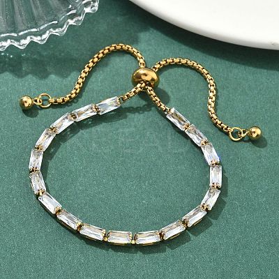 Rectangle 304 Stainless Steel Glass Slider Bracelets BJEW-D456-07G-02-1