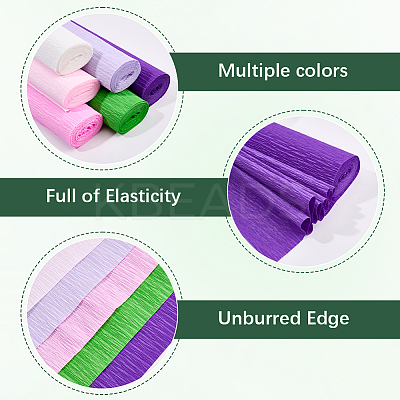 6 Rolls 6 Colors Handmade Crepe Paper DIY-CP0012-89F-1