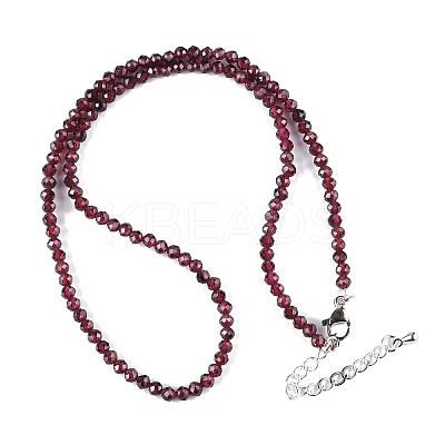 Natural Garnet Beaded Necklaces NJEW-K114-B-A04-1