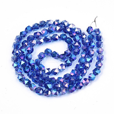 Electroplate Transparent Glass Beads Strands EGLA-T019-06H-1