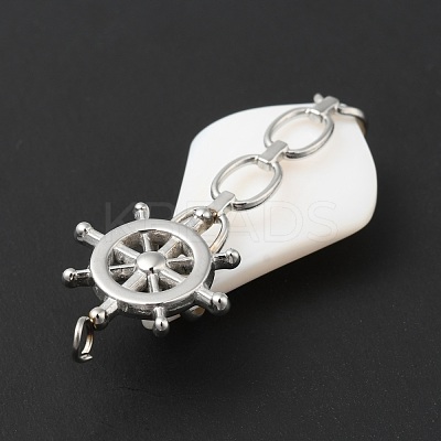 Natural White Shell Pendants SSHEL-G025-03P-1