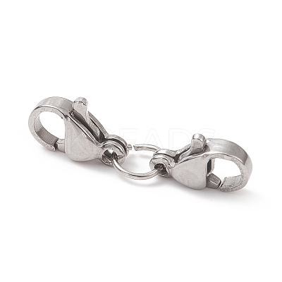Non-Tarnish 304 Stainless Steel Double Lobster Claw Clasps STAS-E163-57P-B-1