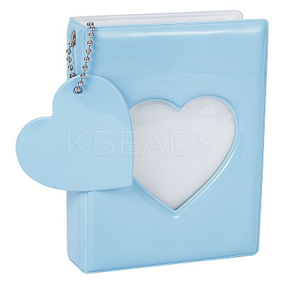 3 Inch PVC Mini Heart Hollow Photocard Holder Book AJEW-WH0038-65P-03-1