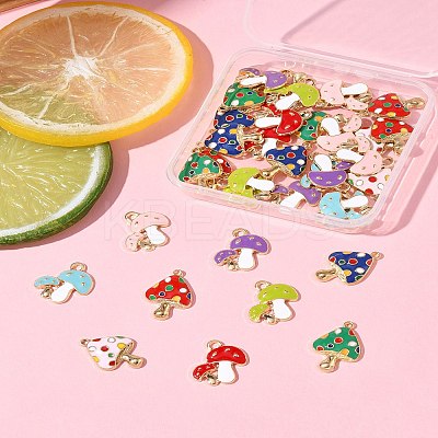 36Pcs 9 Styles Autumn Theme Alloy Enamel Pendants ENAM-FS0002-95-1