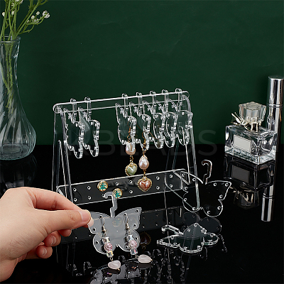 1 Set Transparent Acrylic Earring Display Stands EDIS-PH0001-54A-1