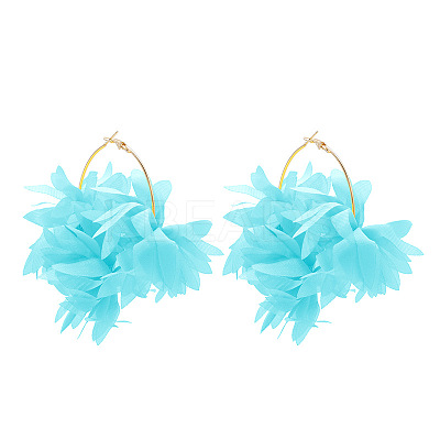 Alloy Cloth Hoop Earrings FS-WGC8145-12-1