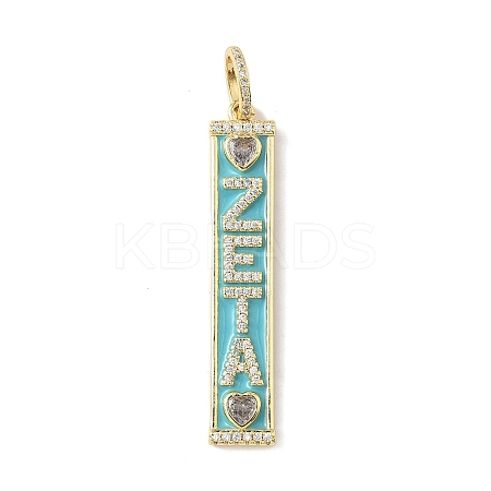 Brass Micro Pave Cubic Zirconia Pendants KK-L239-037G-1