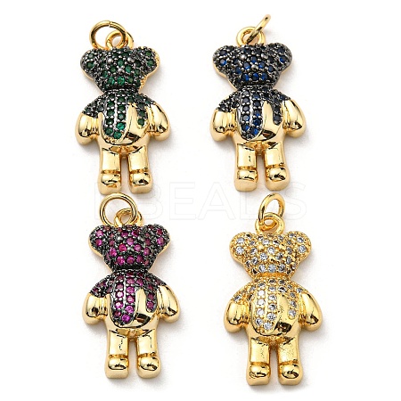 Brass with Cubic Zirconia Pendants KK-K341-30G-1