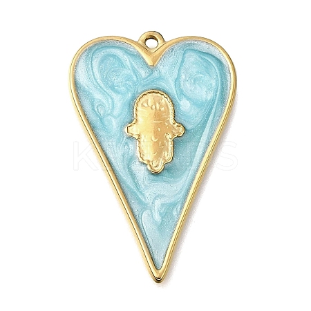 304 Stainless Steel Enamel Pendants STAS-E520-03B-G-1