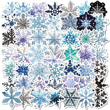 50Pcs Snowflake Paper Stickers DIY-P085-04-1