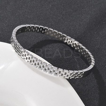 304 Stainless Steel Watch Band Bangles for Women BJEW-Z092-03P-1