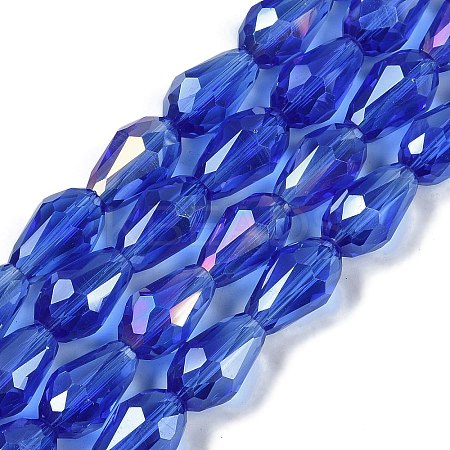 Transparent Electroplate Glass Beads Strands EGLA-T6mm-B11-1