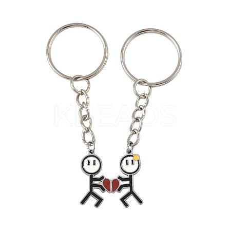 2Pcs 304 Stainless Steel Enamel Keychain KEYC-FS00034-02-1