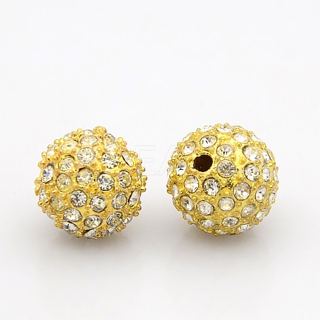 Golden Tone Alloy Grade A Rhinestone Beads RB-J298-12mm-01G-1
