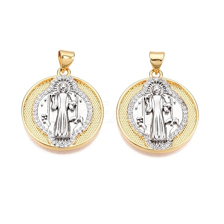 Brass Micro Pave Cubic Zirconia Pendants KK-T070-26G-1