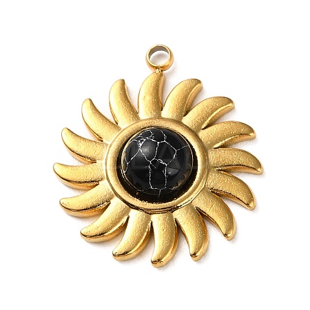 Synthetic Turquoise Dyed Sun Pendants LS-STAS-P328-05G-02-1