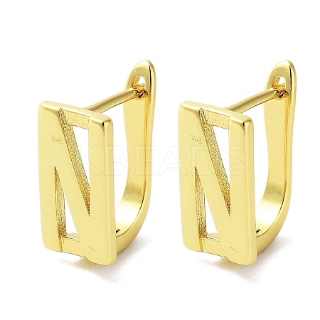 Brass Letter Stud Earrings for Women EJEW-A038-01N-G-1