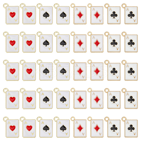 40Pcs 4 Styles Alloy Enamel Pendants ENAM-PH0003-05-1