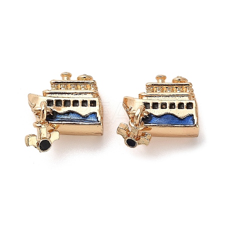 Alloy Enamel European Beads FIND-Q115-05G-1