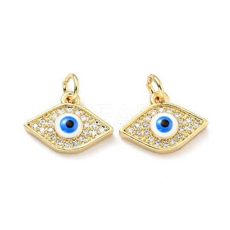 Eco-friendly Brass Micro Pave Clear Cubic Zirconia Pendants KK-D080-38G-1