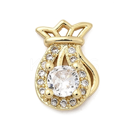 Bag Shape Brass Pave Clear Cubic Zirconia Cabochons KK-A275-33B-G-1