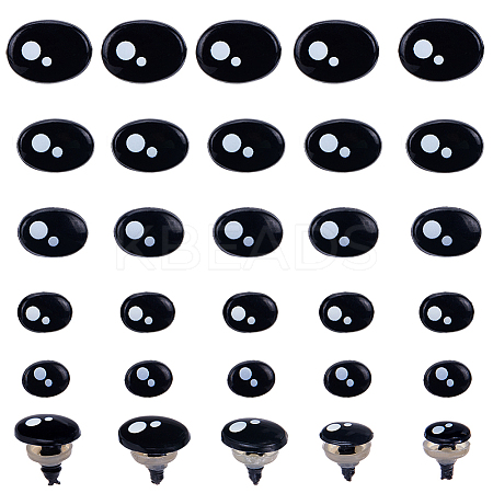 100 Sets 5 Style Oval Plastic Craft Safety Screw Noses DOLL-GF0001-03-1