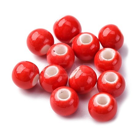 Bright Glazed Porcelain Beads PORC-D300-A15-1