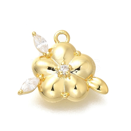 Brass Micro Pave Cubic Zirconia Pendants KK-Q035-11G-1