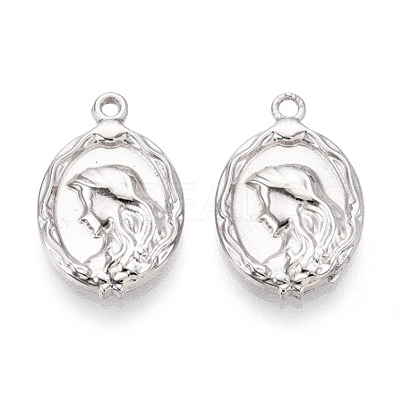 304 Stainless Steel Pendants STAS-T065-75P-1