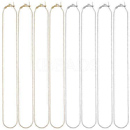10Pcs 2 Colors Stainless Steel Cable Chain Adjustable Slider Necklaces for Men Women MAK-SC0001-42-1