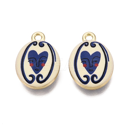 Valentine's Day Printed Alloy Pendants PALLOY-SZC0008-05N-1