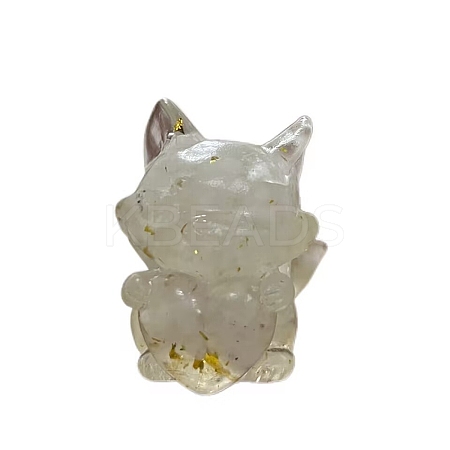 Resin Fox with Heart Display Decoration PW-WG24087-09-1