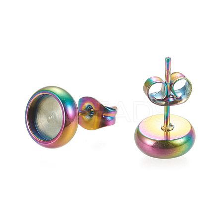 Ion Plating(IP) 304 Stainless Steel Stud Earring Settings STAS-K202-05B-M-1
