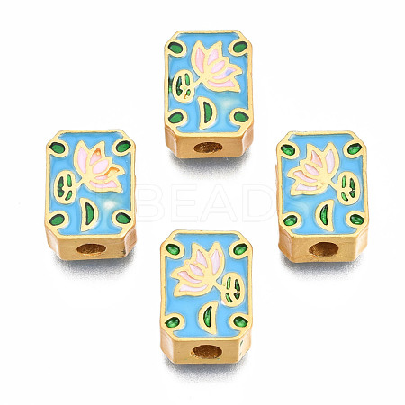 Rack Plating Alloy Enamel Beads ENAM-N056-036B-1