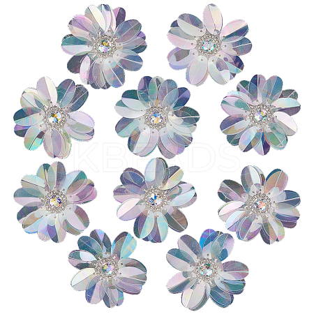 AB Color Plastic Sequin Flowers FIND-WH0110-445-1