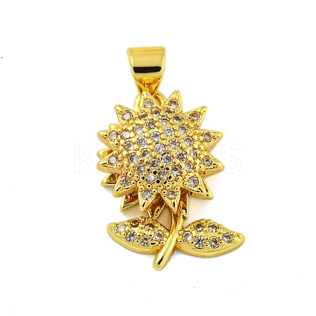 Real 18K Gold Plated Brass Micro Pave Cubic Zirconia Pendants KK-R159-39G-1