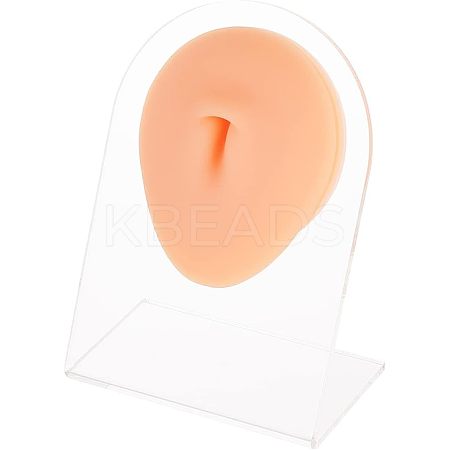 Soft Silicone Belly Button Flexible Model Body Part Displays with Acrylic Stands ODIS-WH0002-21-1