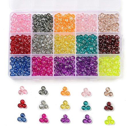 600Pcs 15 Colors Drawbench Transparent Glass Beads GLAD-SZ0001-03-1