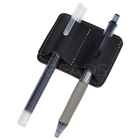 1Pc Imitation Leather Loss-Proof Portable Pen Holder AJEW-MA0001-12B-1