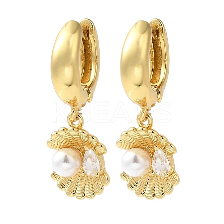 Rack Plating Brass Micro Pave Clear Cubic Zirconia Hoop Earrings EJEW-B062-37G-1