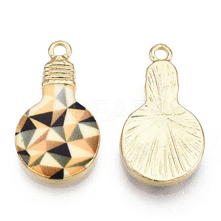 Printed Alloy Enamel Pendants ENAM-N056-178-07-1