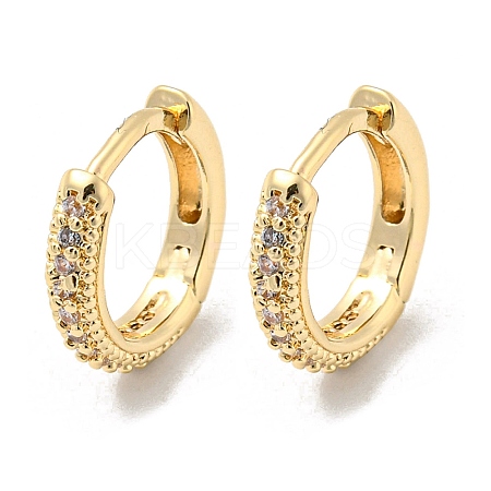 Brass Micro Pave Clear Cubic Zirconia Hoop Earrings for Women EJEW-E295-26KCG-1