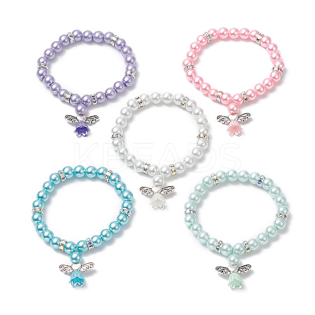 Glass Imitation Pearl Beaded Bracelets BJEW-JB09367-1