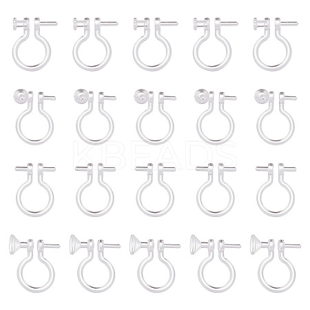 80Pcs 4 Styles Plastic Clip-on Earring Findings KY-AR0001-29-1